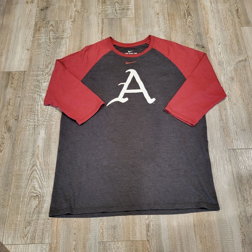 Nike Tee Athletic Cut University of Arkansas Baseball Tee Shirt Mens Size Large - Picture 1 of 5